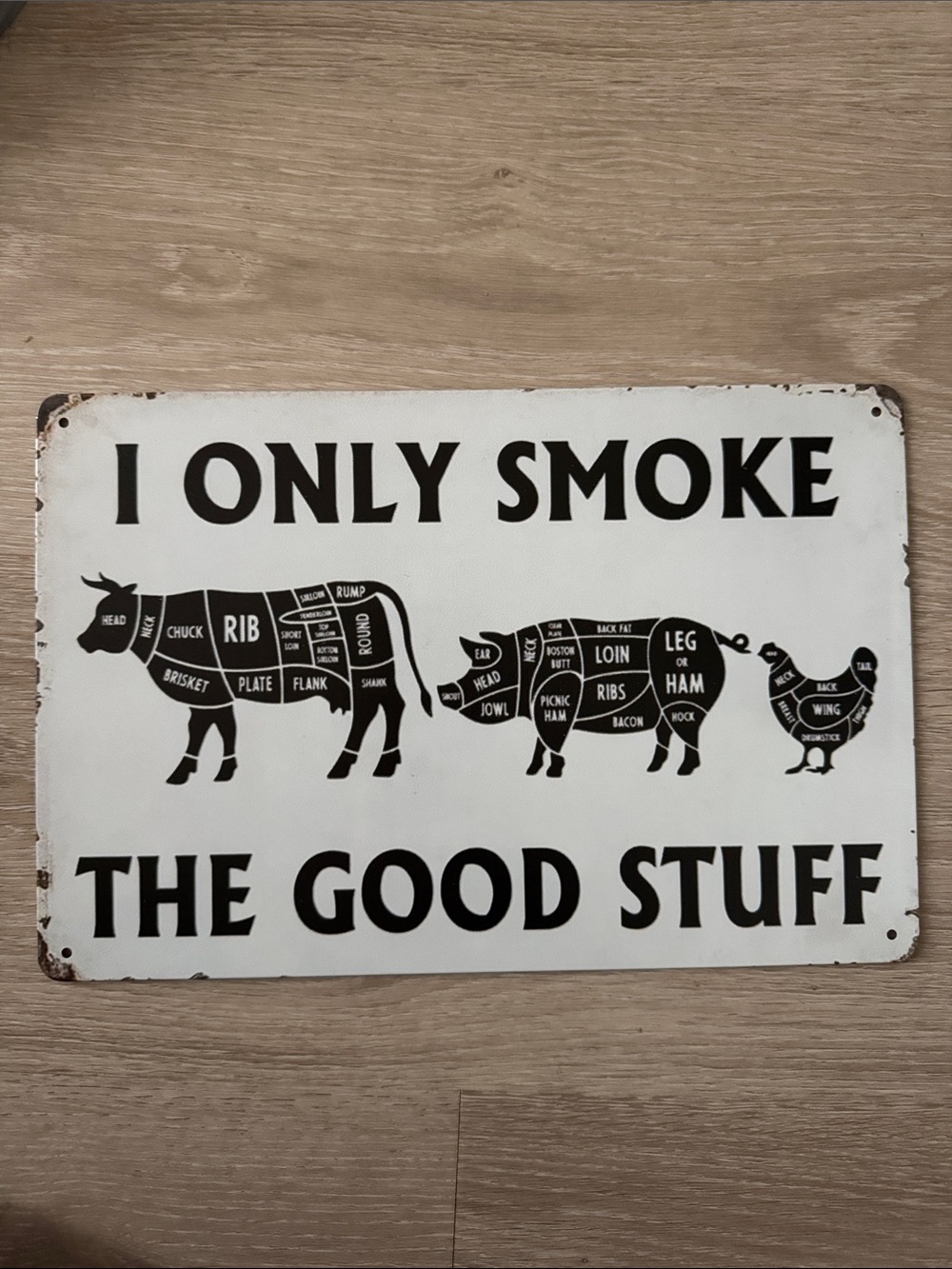 I Only Smoke The Good Stuff BBQ Metal Wall Sign NEW 🏷️